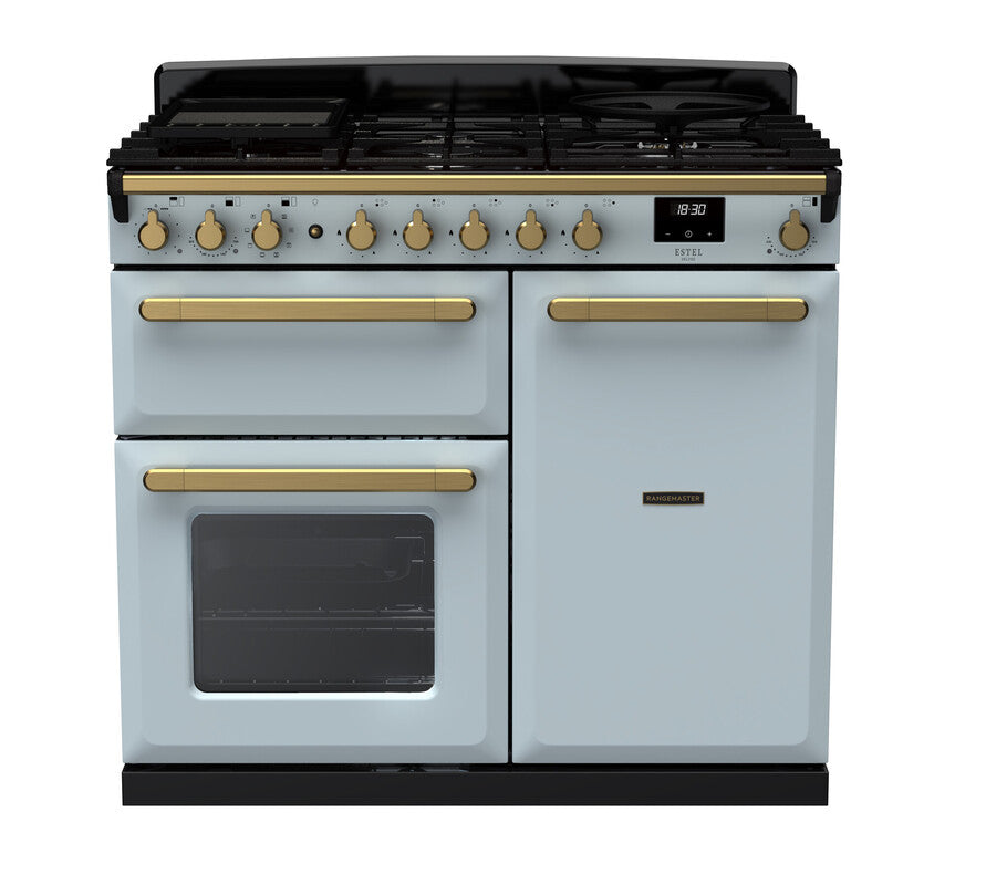 Rangemaster Estel Deluxe Misty Blue Antique Brass