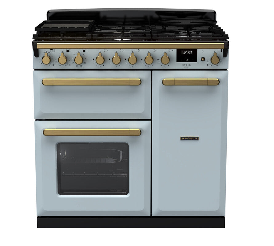 Rangemaster Estel Deluxe Misty Blue Antique Brass