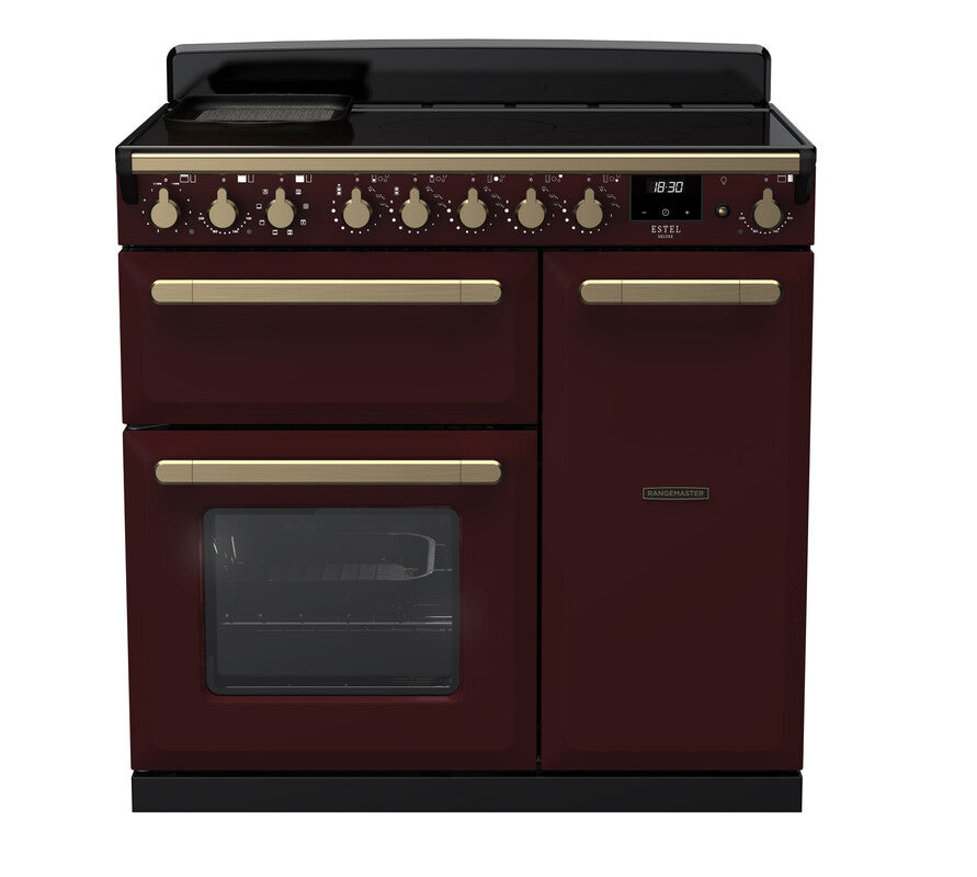 Rangemaster Estel Deluxe Bordeaux Antique Brass