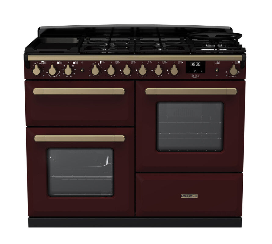 Rangemaster Estel Deluxe Bordeaux Antique Brass