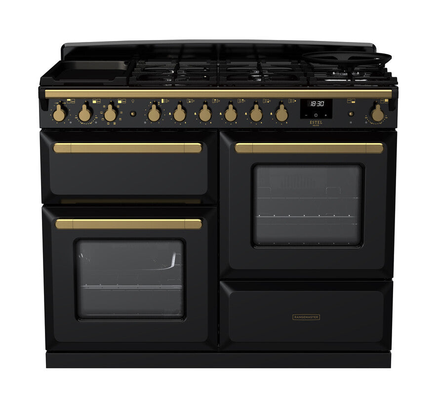 Rangemaster Estel Deluxe Gloss Black Antique Brass