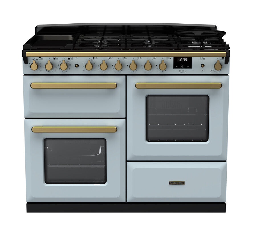 Rangemaster Estel Deluxe Misty Blue Antique Brass