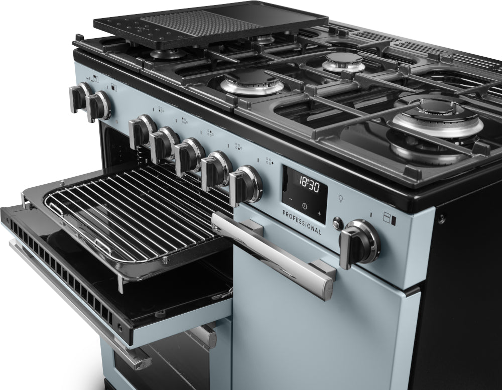 Rangemaster Professional Misty Blue Chrome