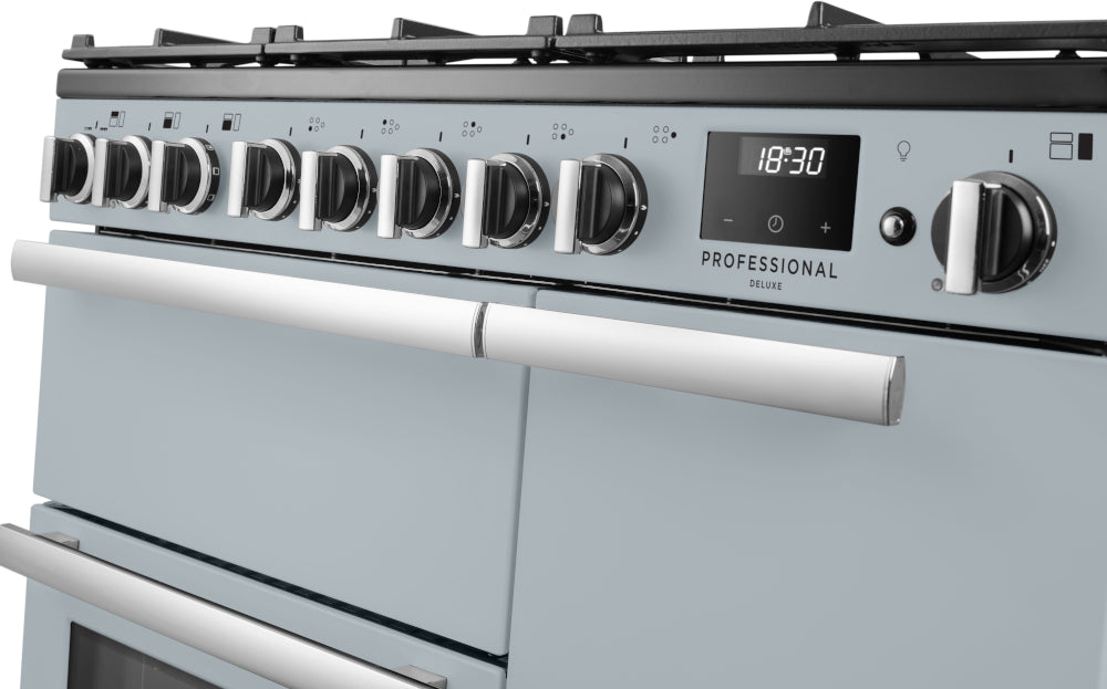 Rangemaster Professional Deluxe Misty Blue Chrome