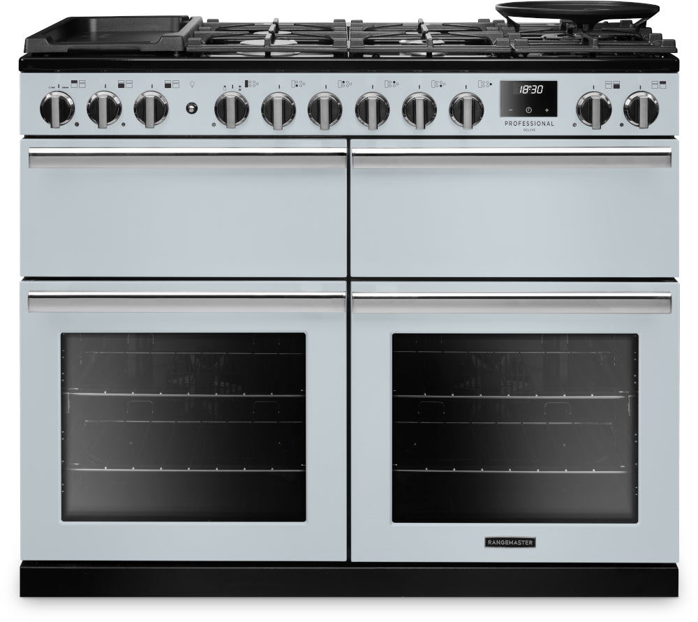 Rangemaster Professional Deluxe Misty Blue Chrome