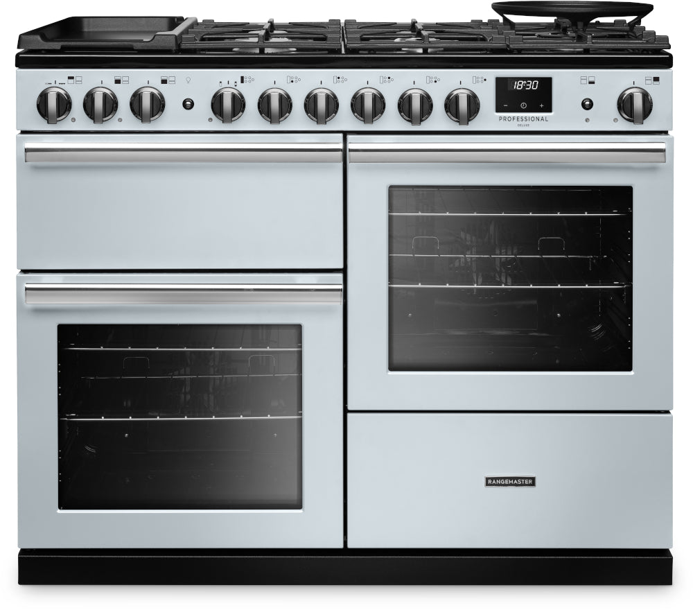 Rangemaster Professional Deluxe Misty Blue Chrome