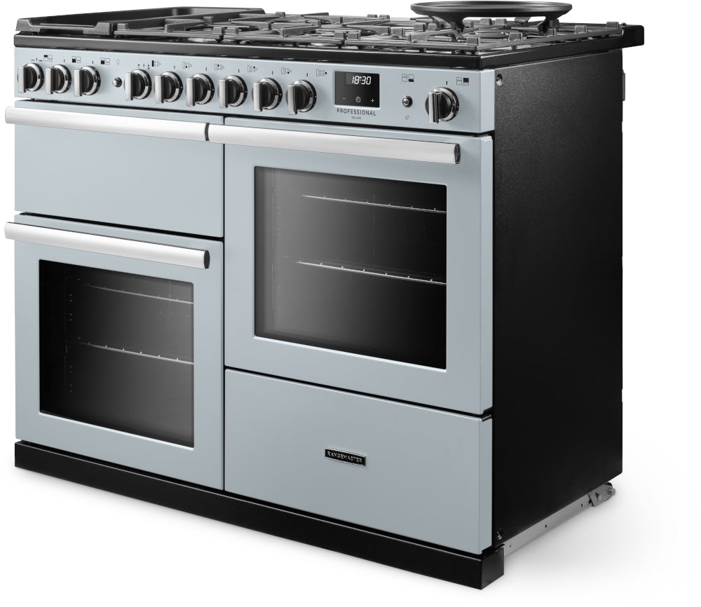 Rangemaster Professional Deluxe Misty Blue Chrome
