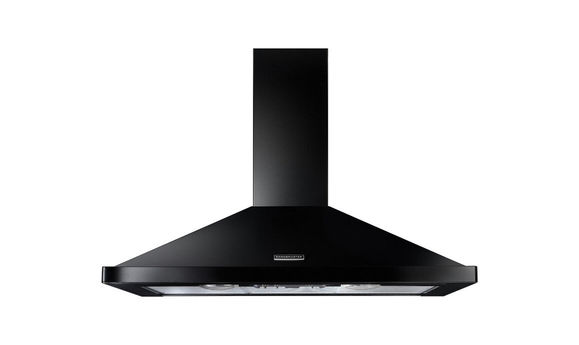 Rangemaster RHDC100BL/C 134460 100CM RM CHIMNEY HOOD BLACK/ CHROME BADGE