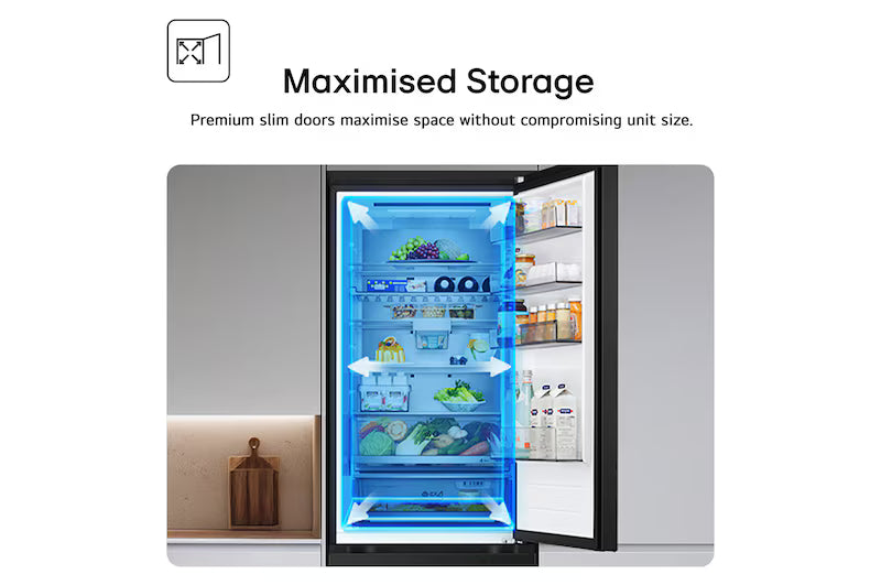 LG Fit & Max Fridge Freezer GBBSJ10EEP, Black-7