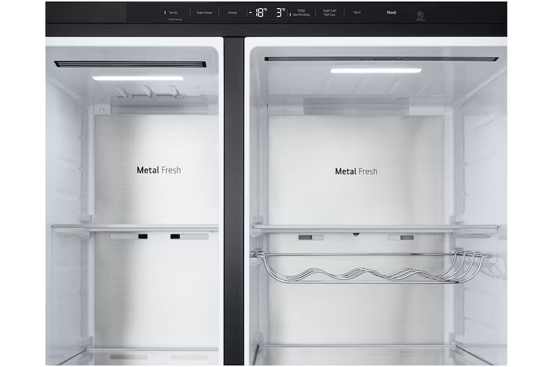 LG GSLE81EPBD 628L Linear Cooling™ American Style Fridge Freezer, Black-3