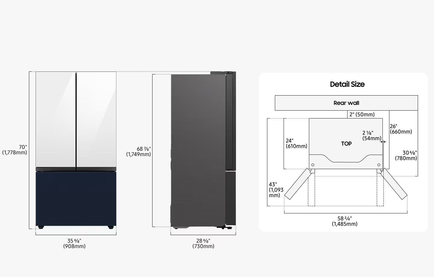 *Ex Display* Samsung RF24BB620EB1EU Bespoke AI 4 Door French Door Refrigerator SpaceMax 674L-8