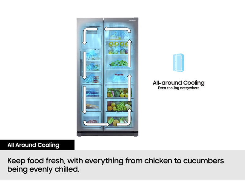 Samsung Series 6 SpaceMax™ RS70F64KEFEU Wifi Connected Total No Frost American Fridge Freezer - Black - E Rated-3